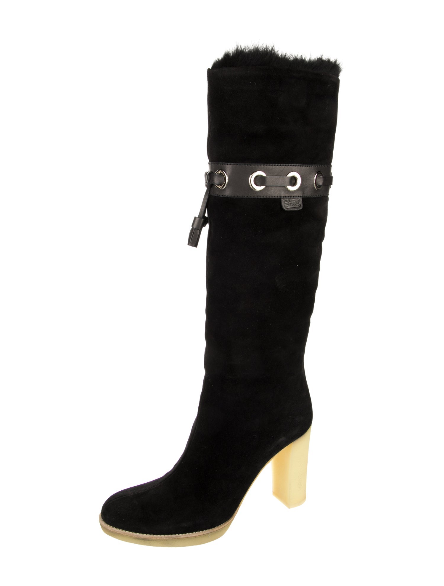 Gucci Suede Tassel Accents Boots