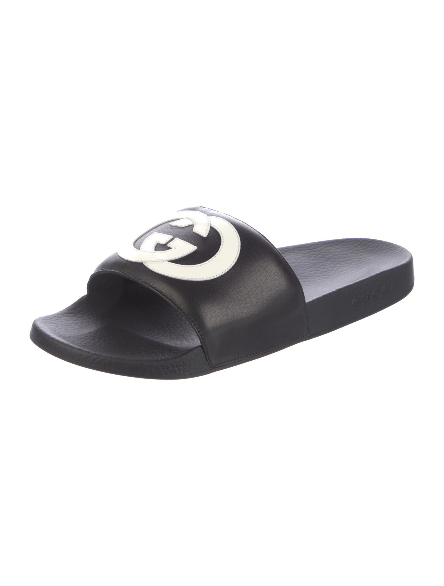 Gucci Interlocking G Logo Leather Slides