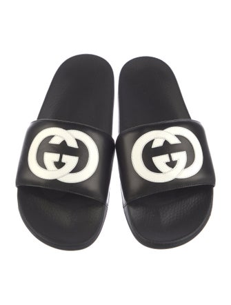 Gucci Interlocking G Logo Leather Slides