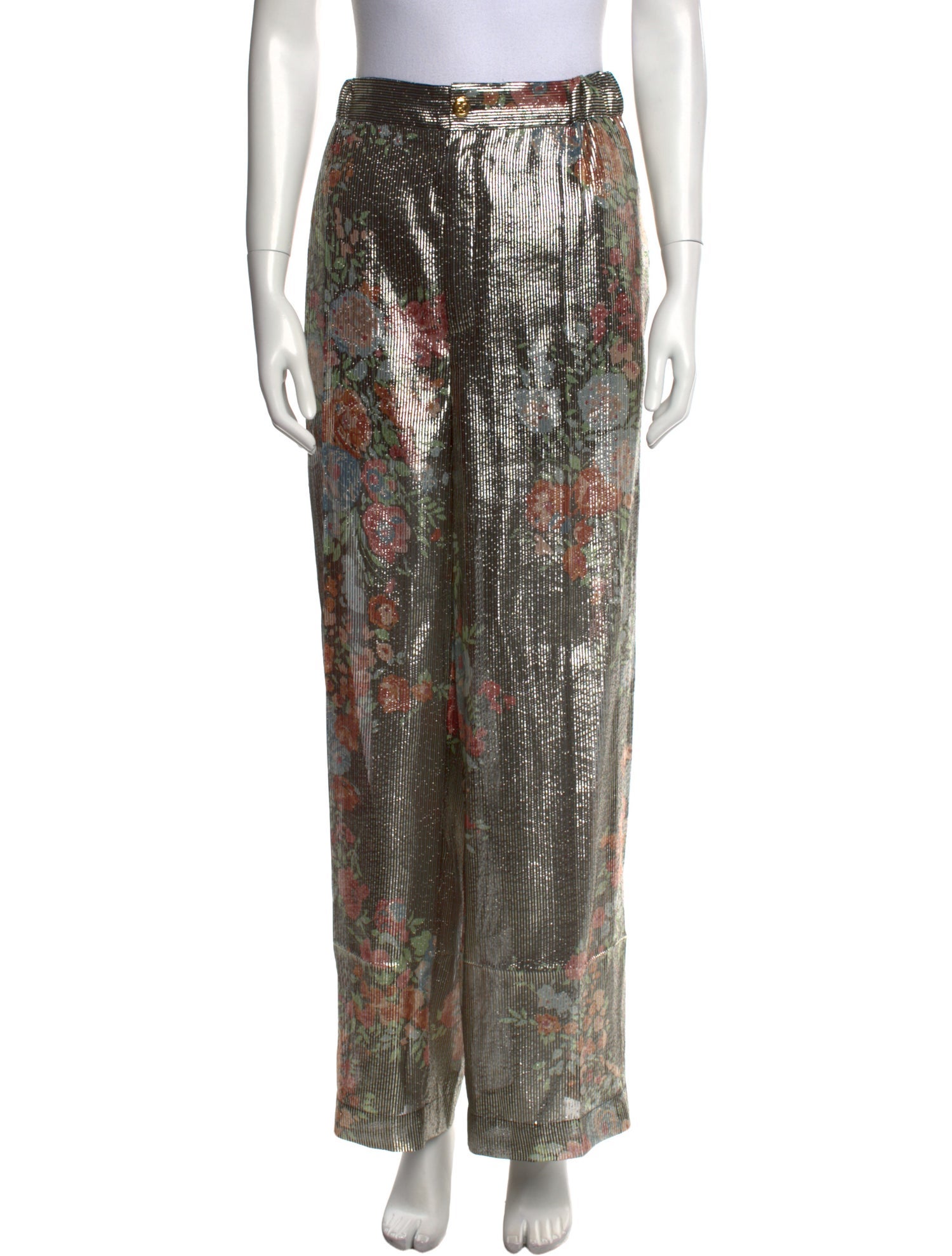 Gucci Floral Print Wide Leg Pants