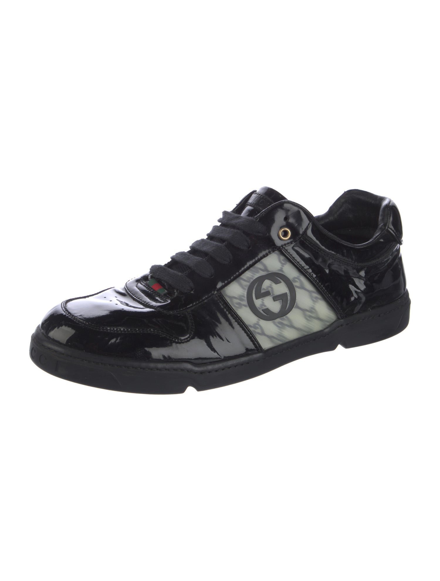 Gucci Web Accent Patent Leather Sneakers