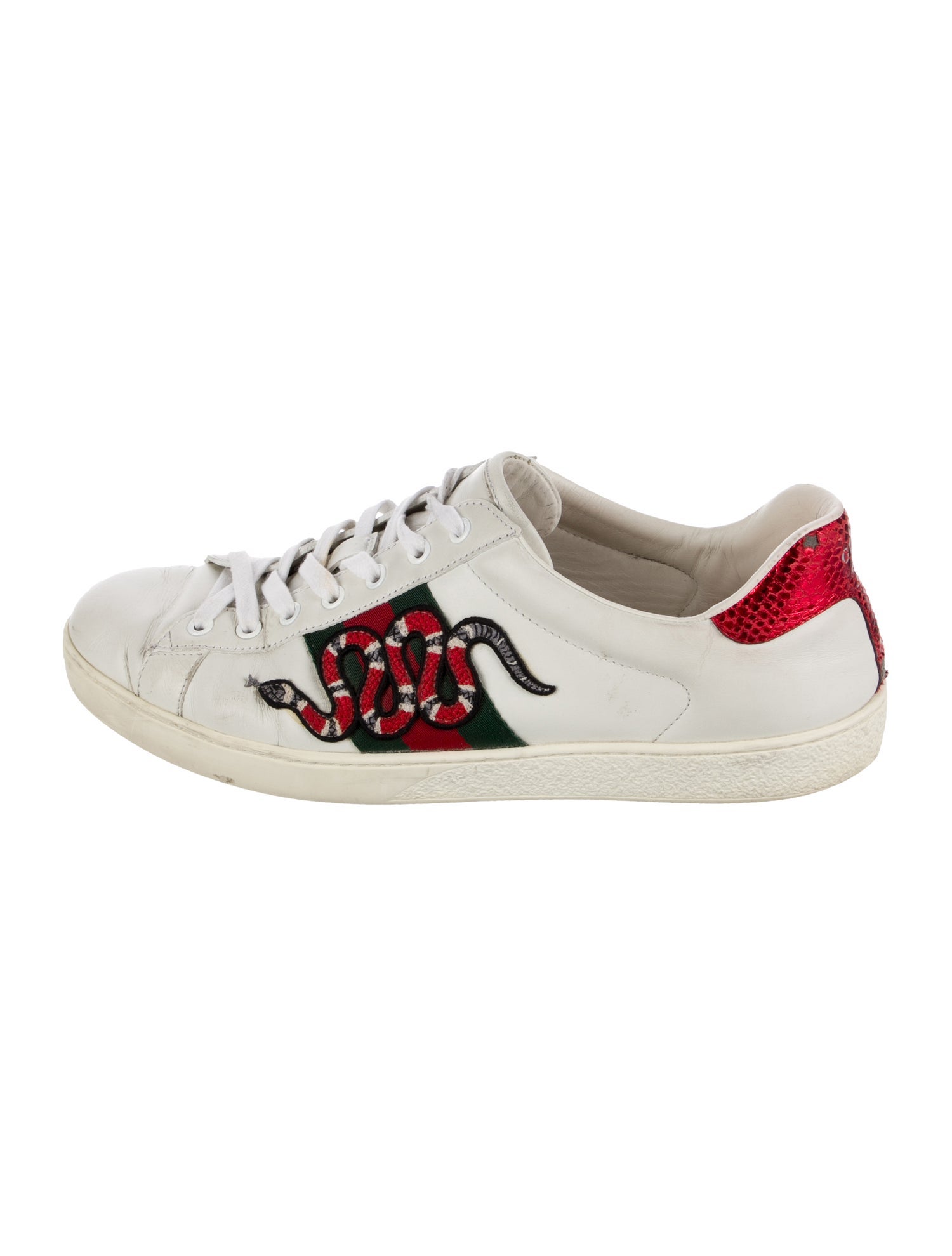 Gucci Web Accent Leather Sneakers