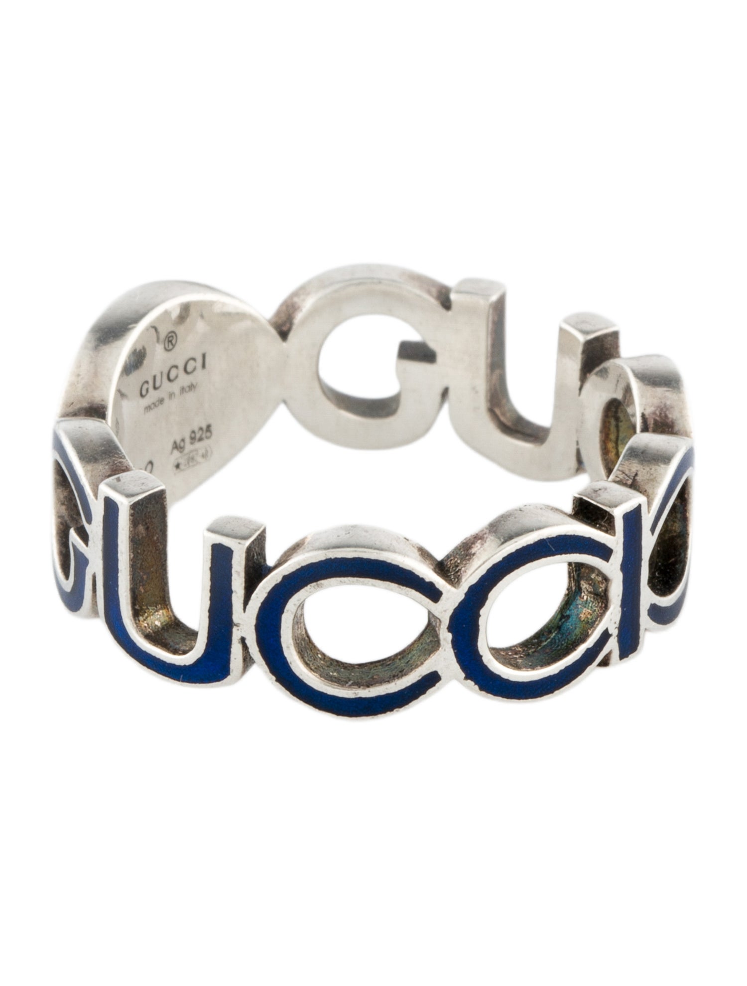 Gucci Enamel Interlocking G Cut-Out Ring