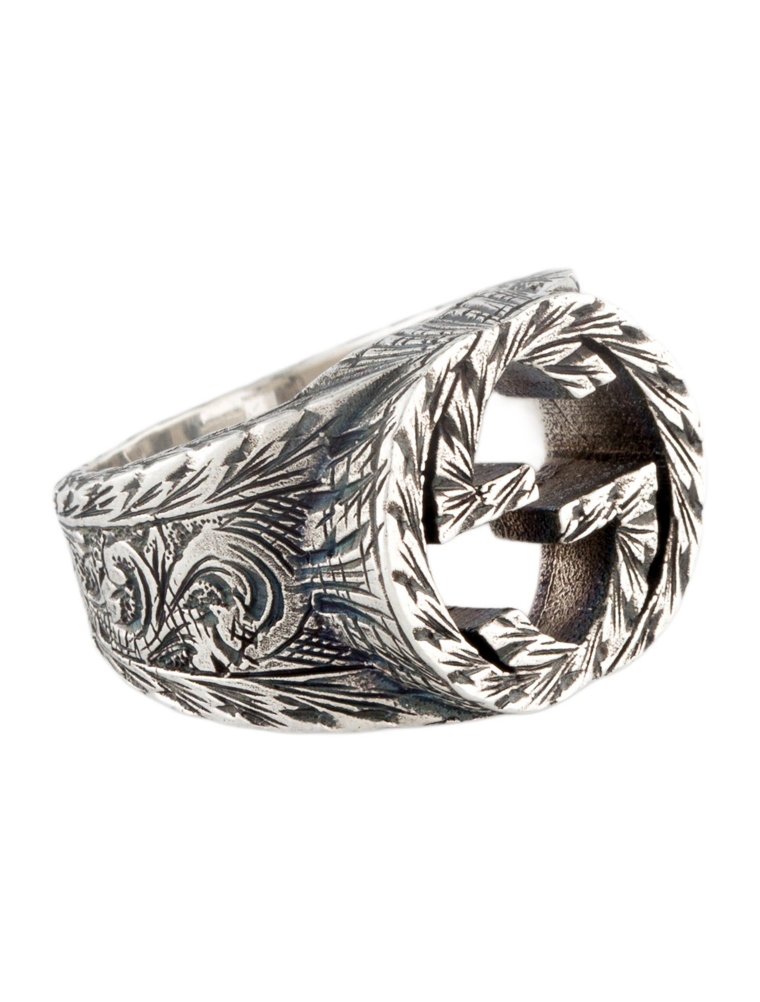 Gucci Interlocking G Paisley Signet Ring