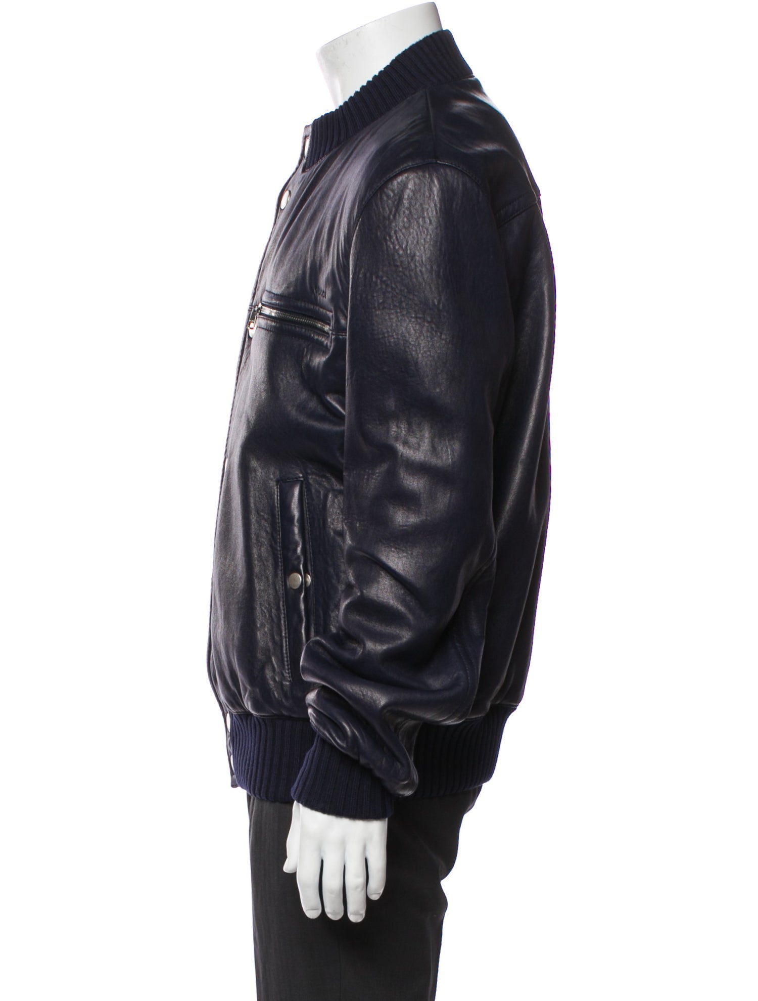 Gucci Web Accent Leather Moto Jacket