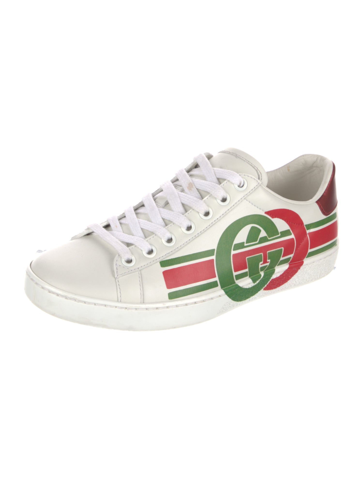 Gucci Web Accent Leather Sneakers