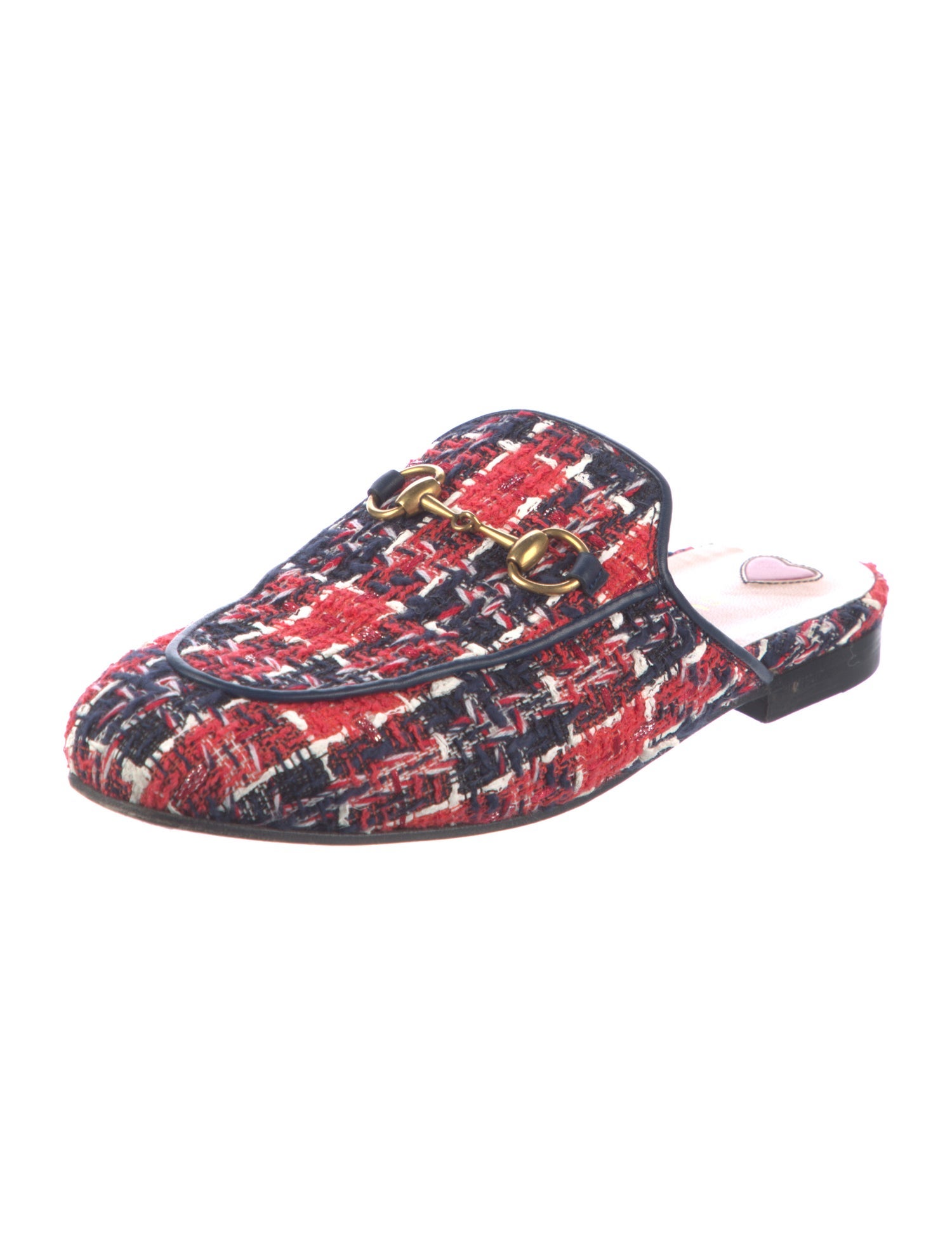 Gucci Horsebit Accent Tweed Mules