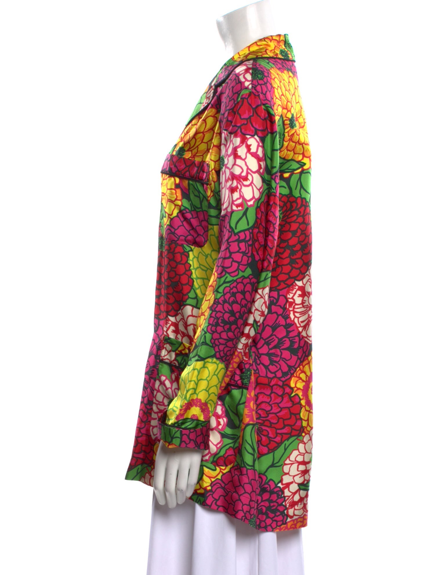 Gucci Silk Printed Button-Up Top