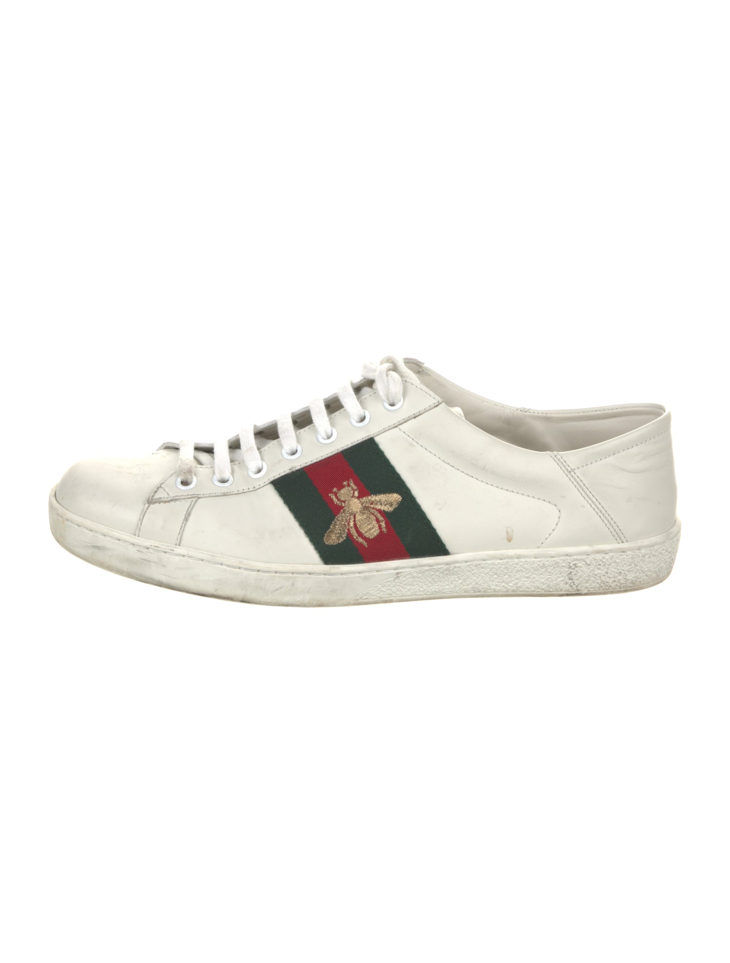 Gucci Web Accent Leather Sneakers