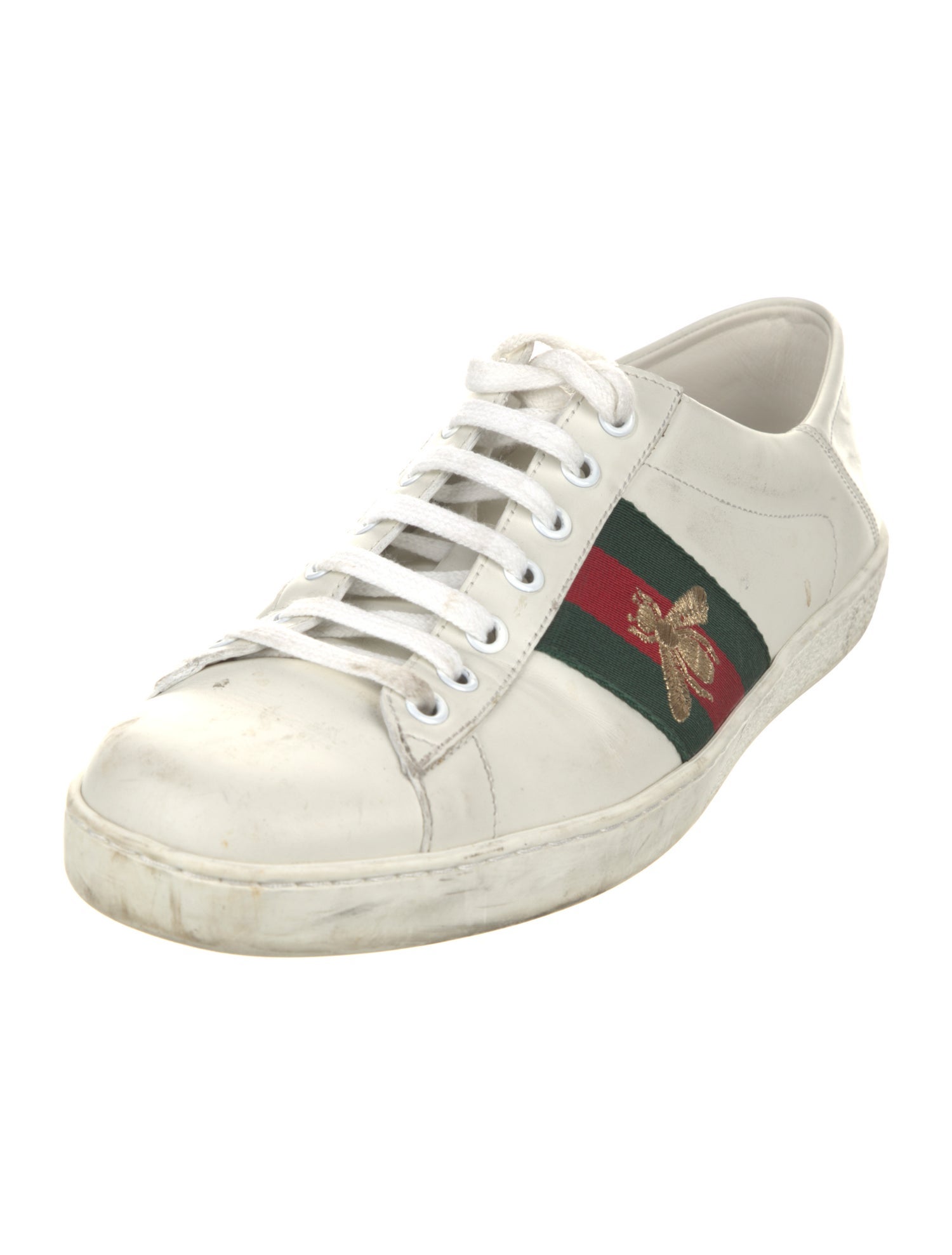 Gucci Web Accent Leather Sneakers