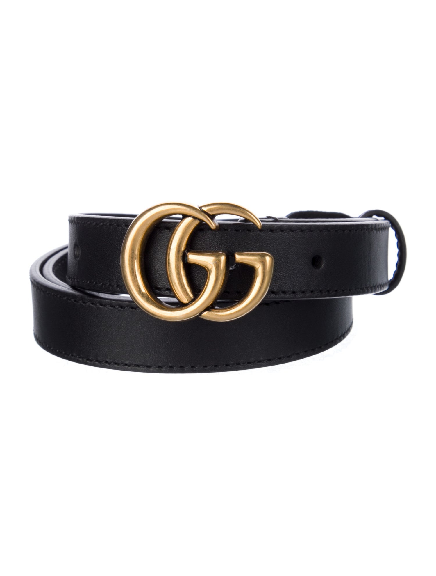 Gucci Double G Logo Skinny Belt