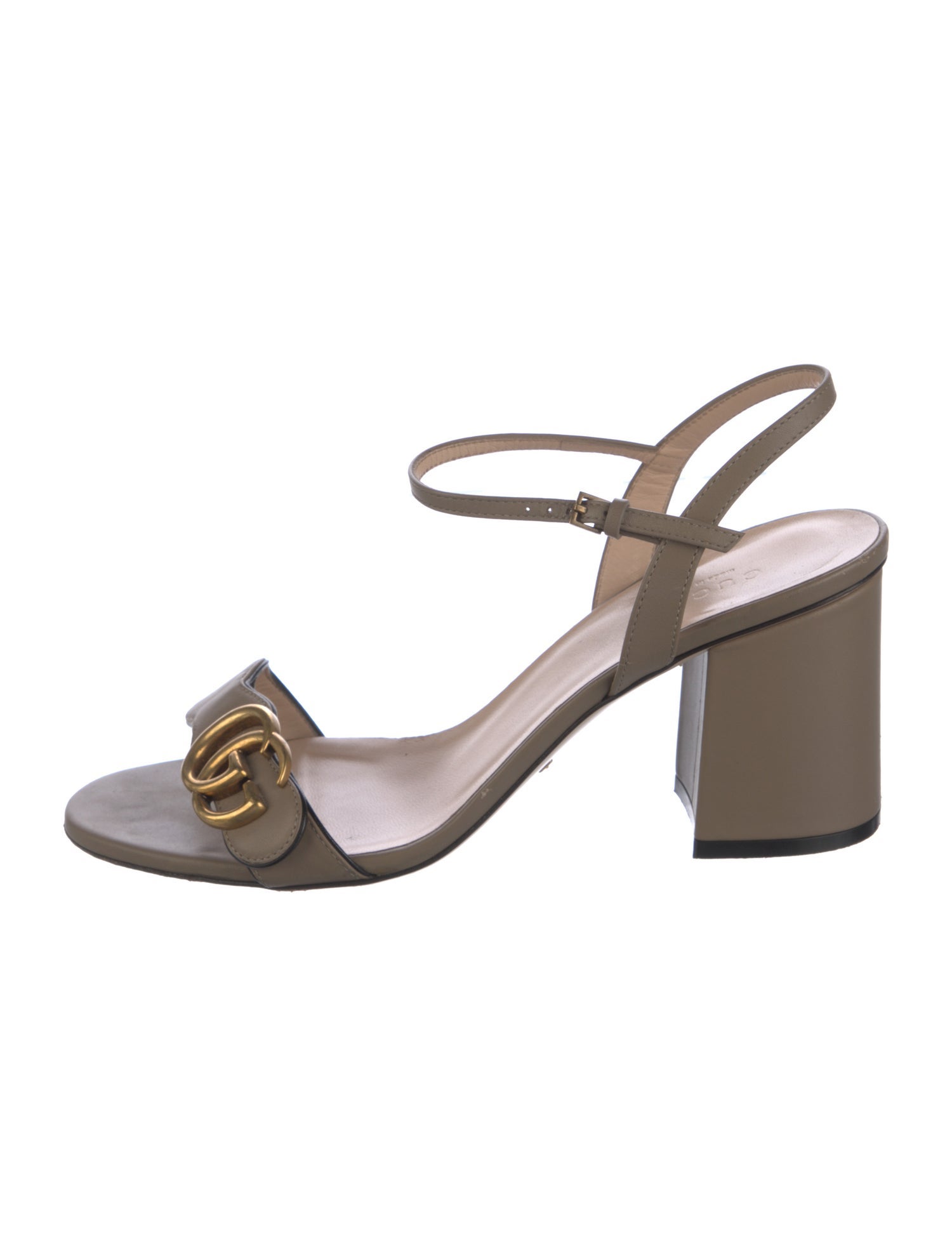 Gucci Double G Logo Leather Sandals