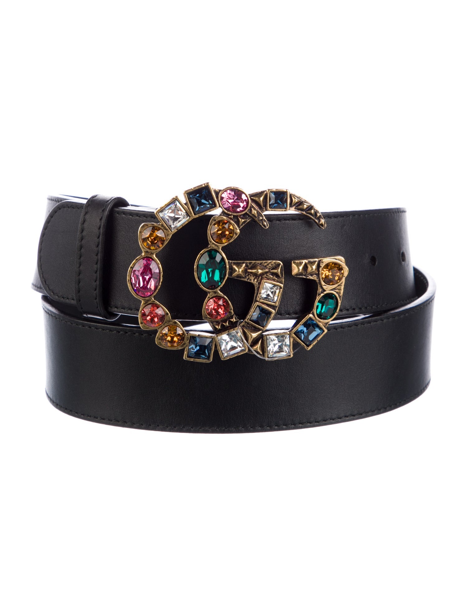 Gucci Double G Logo Leather Belt