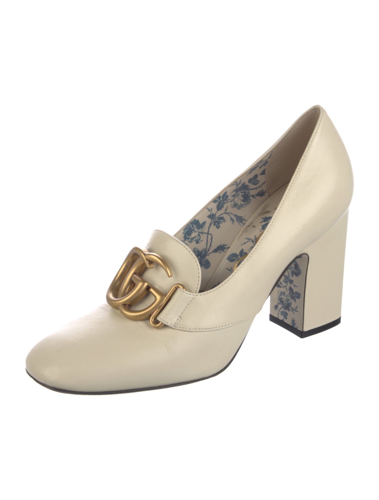 Gucci Double G Logo Leather Pumps