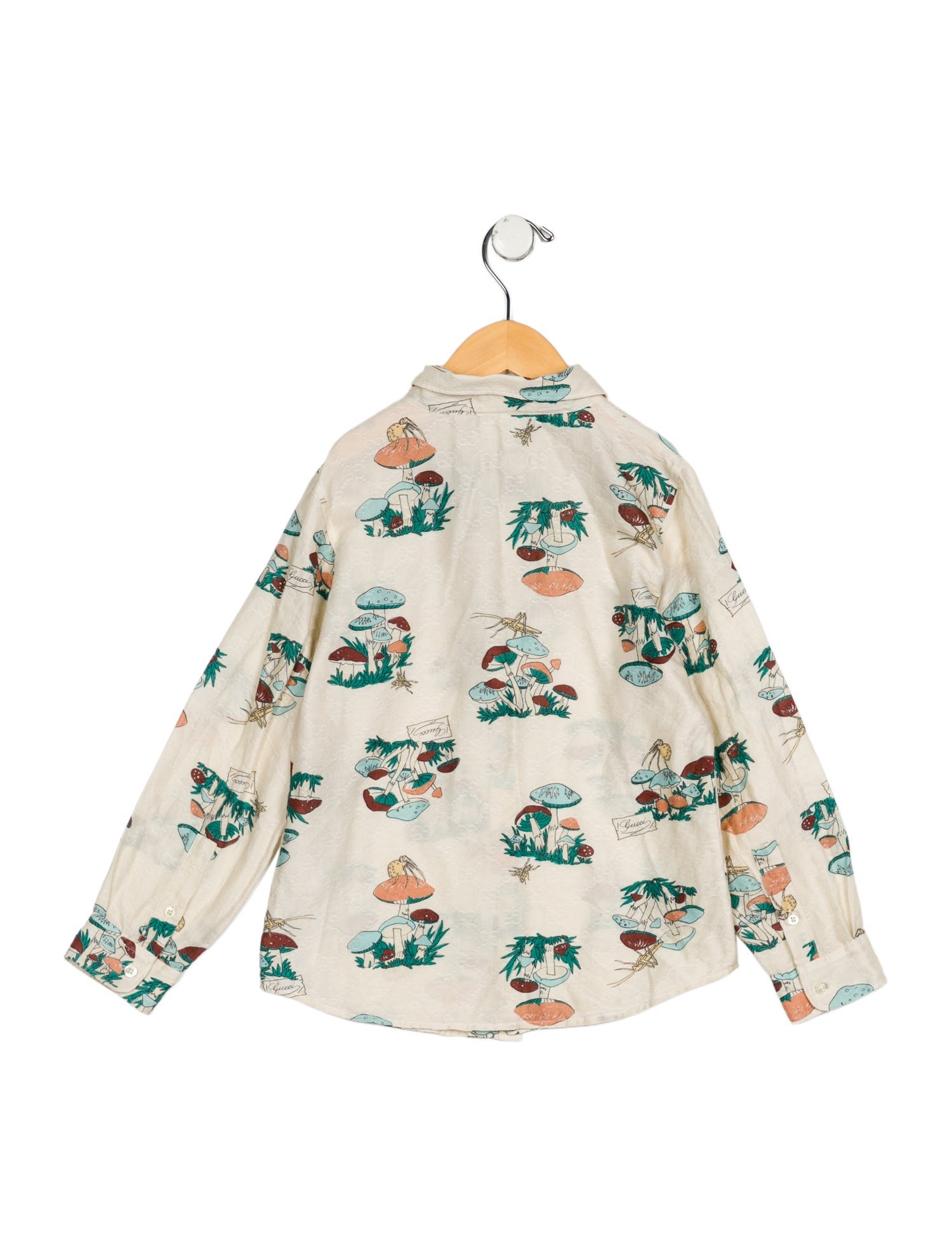 Gucci Boy's graphic long sleeve button up shirt