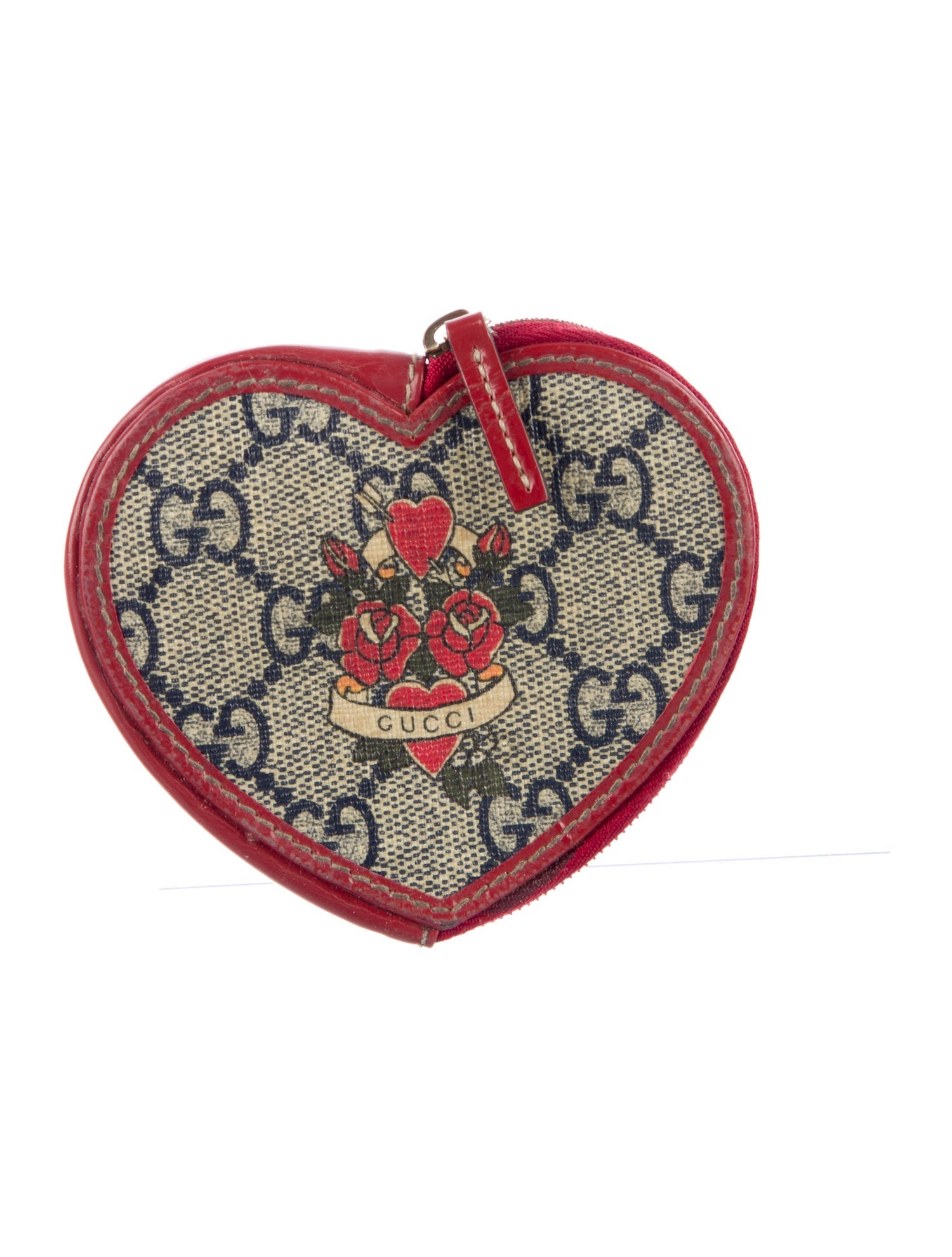 Gucci women's brown coated canvas cosmetic bag