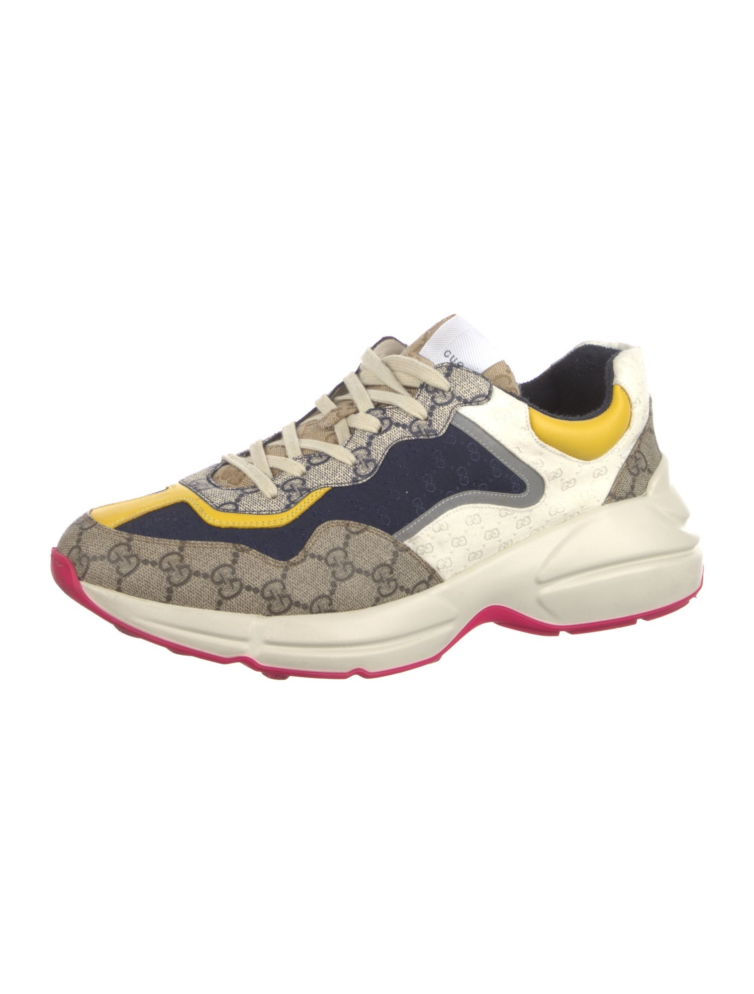 Gucci GG Rhyton 'Beige White Yellow' Athletic Sneakers