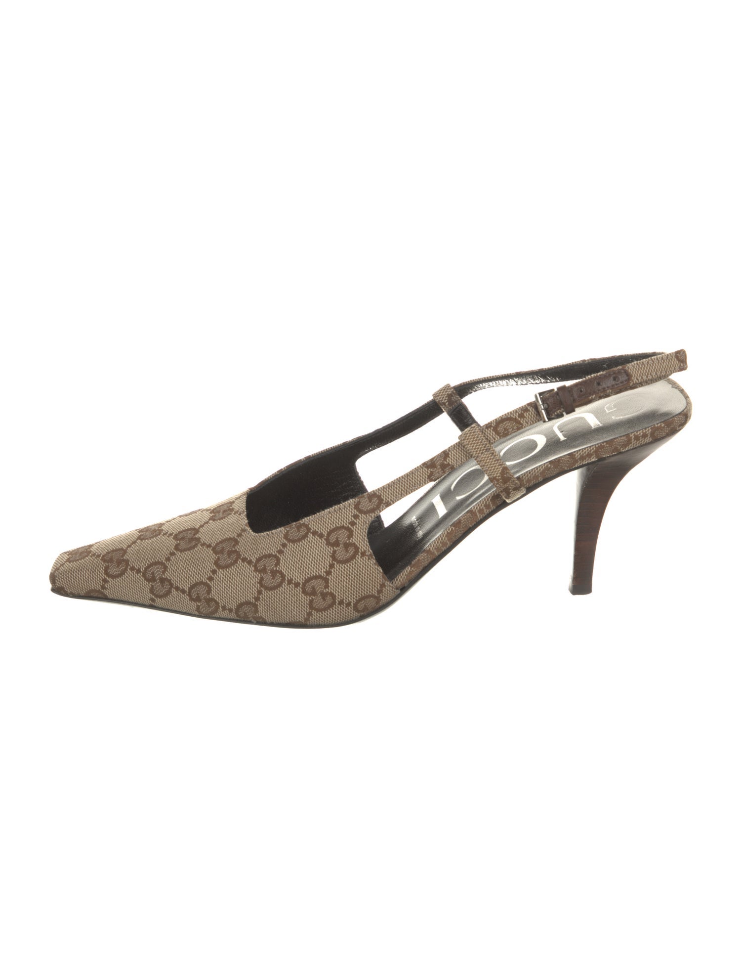 Gucci GG Canvas Canvas Slingback Pumps