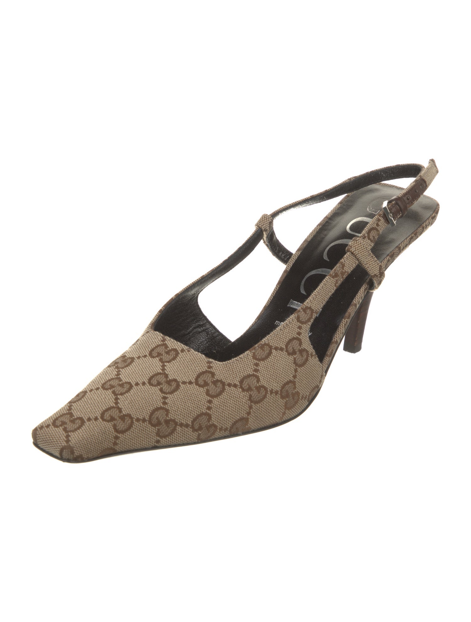 Gucci GG Canvas Canvas Slingback Pumps