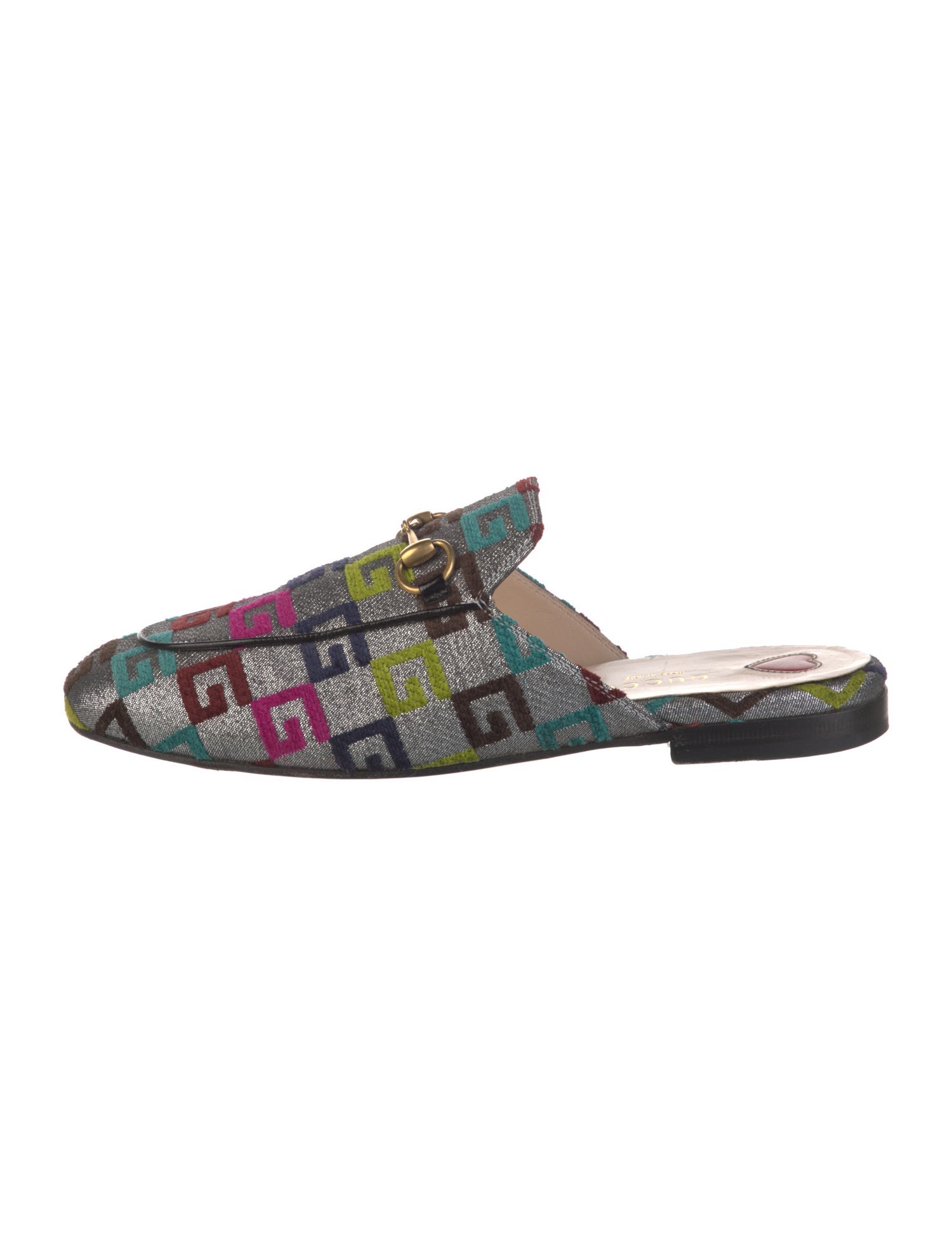 Gucci Horsebit Accent Printed Mules