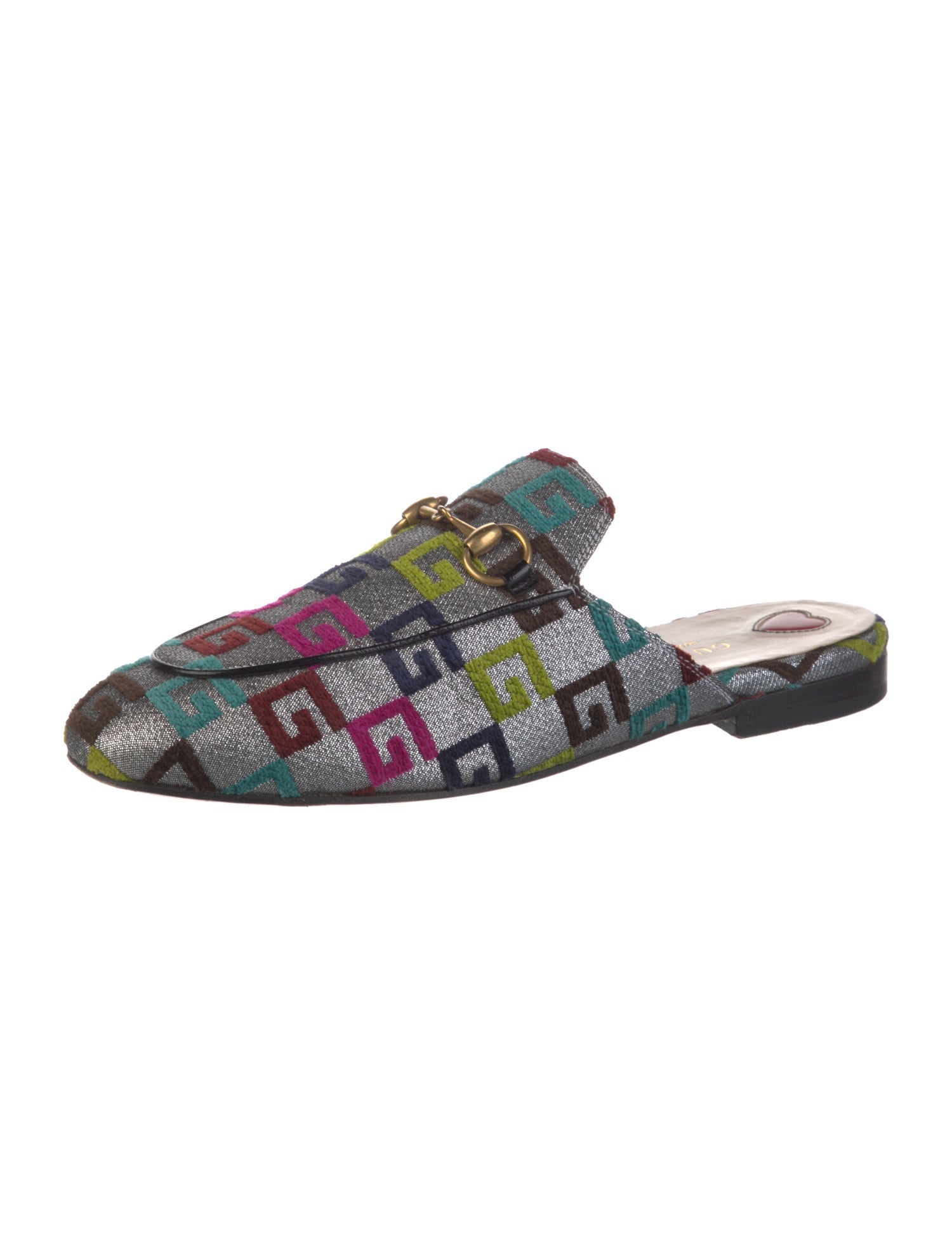 Gucci Horsebit Accent Printed Mules