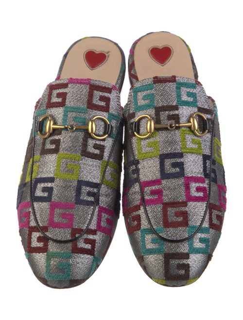 Gucci Horsebit Accent Printed Mules