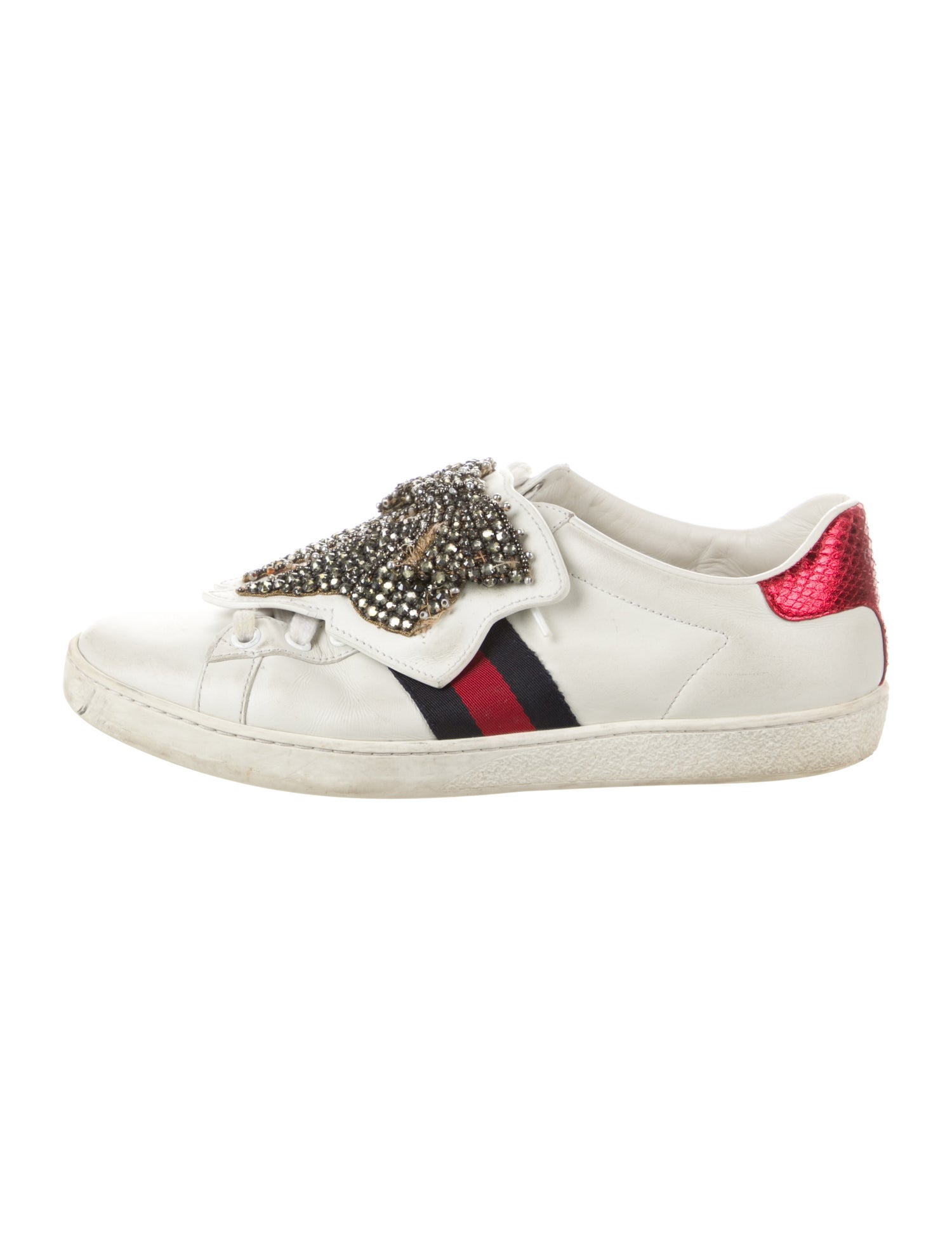 Gucci Sylvie Web Accent Leather Sneakers