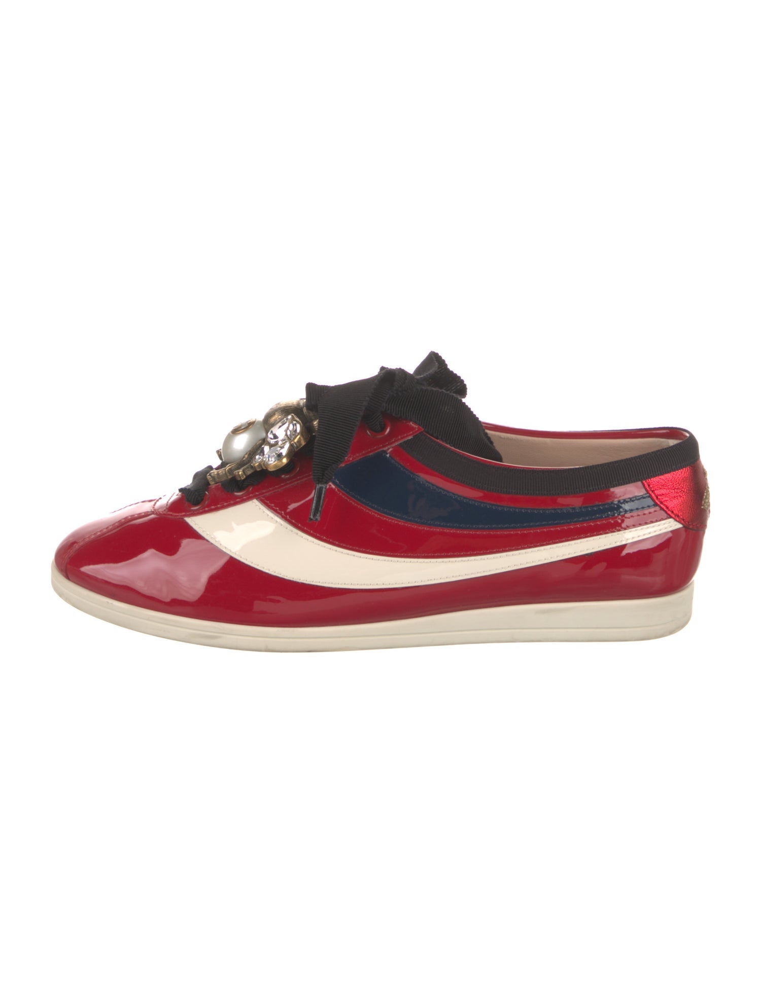 Gucci Patent Leather Colorblock Pattern Sneakers
