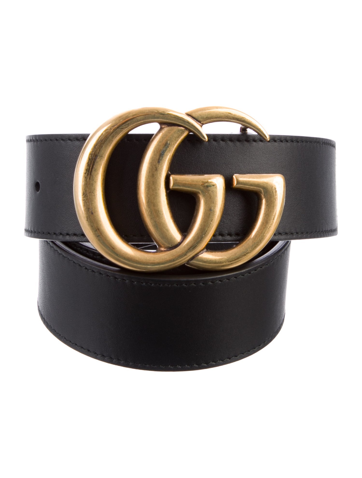 Gucci Double G Logo Leather Belt