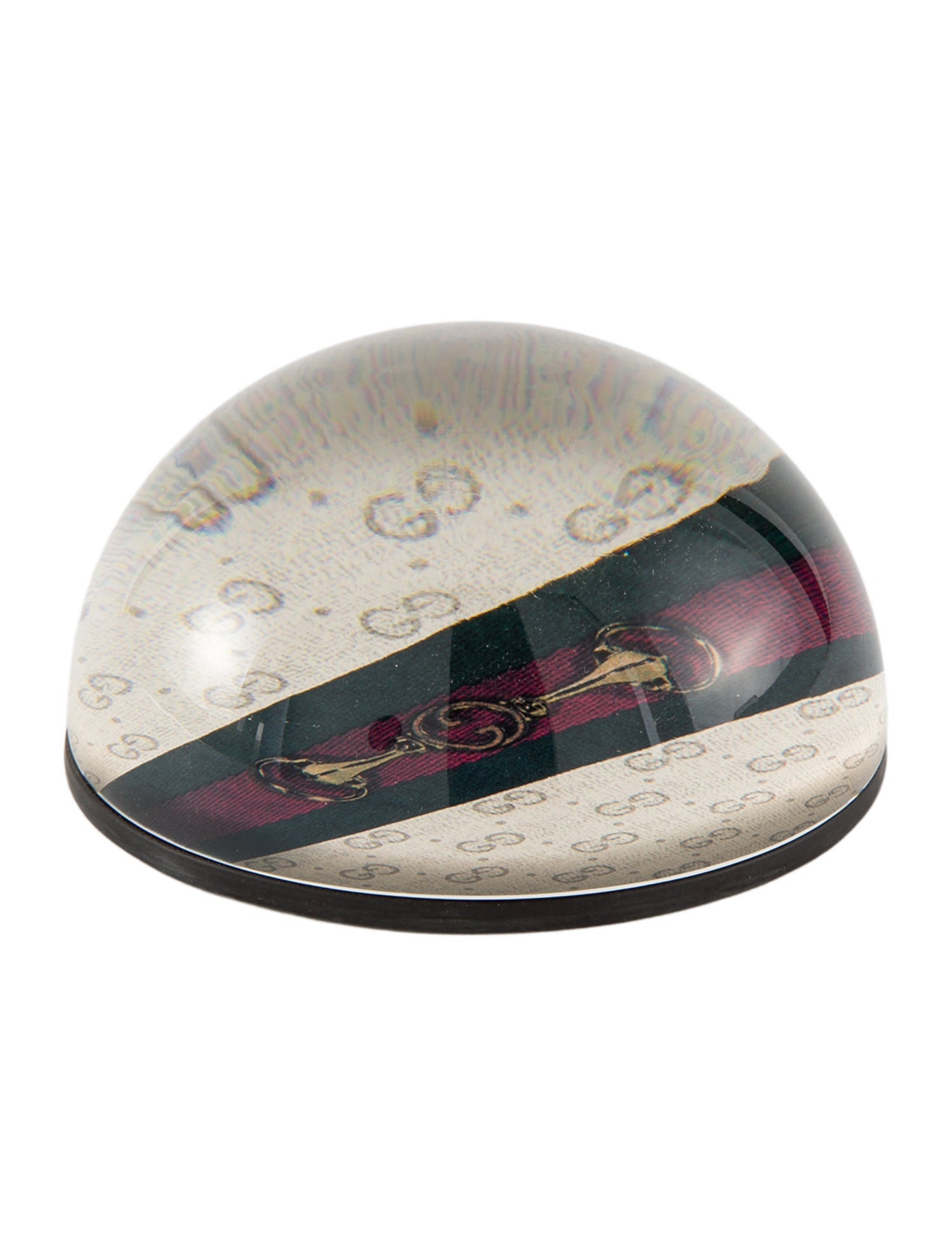 Gucci Web & Horsebit Glass Paperweight