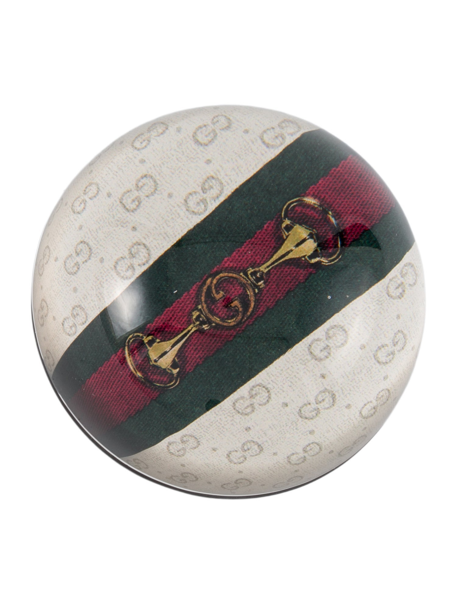 Gucci Web & Horsebit Glass Paperweight