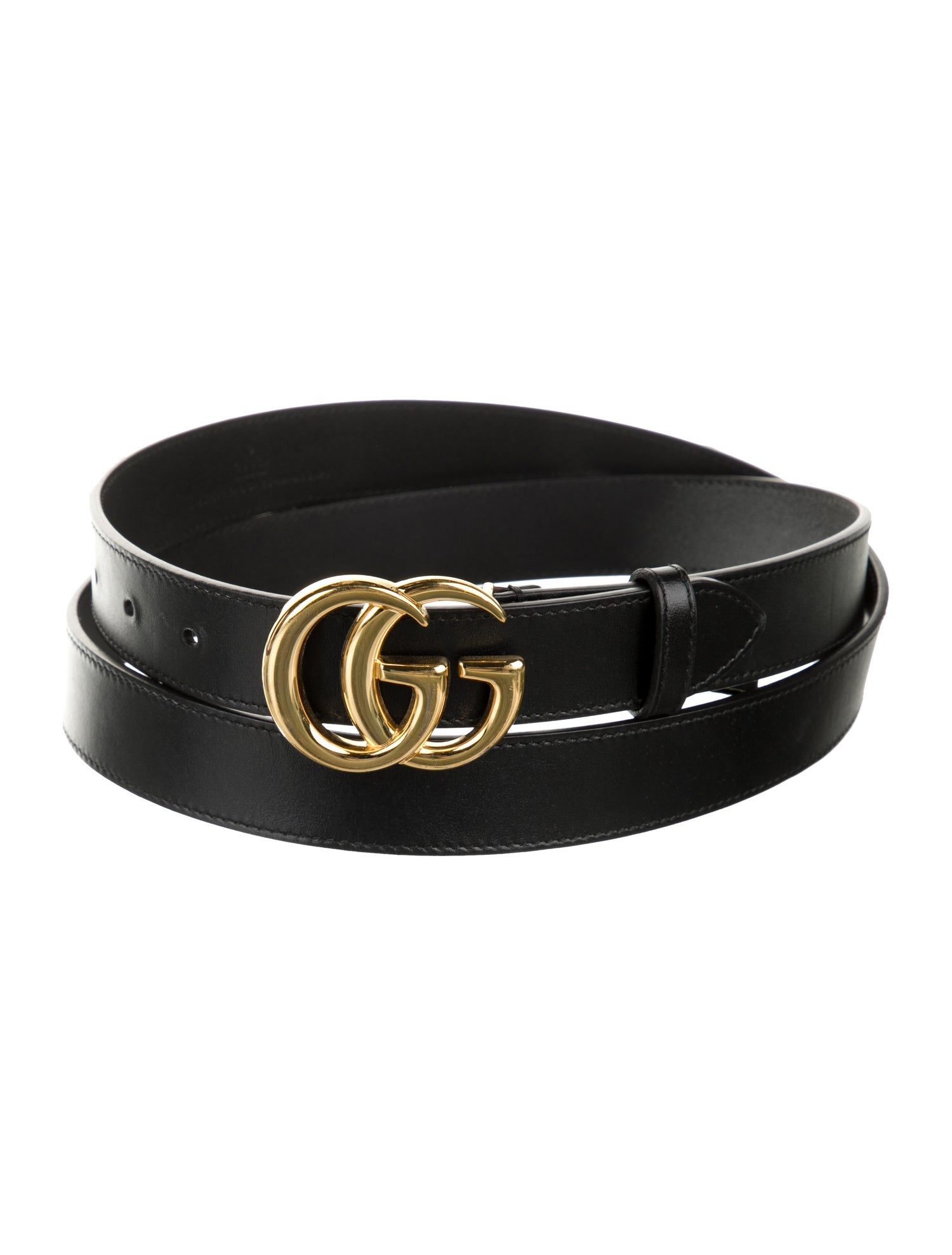 Gucci Double G Logo Leather Belt