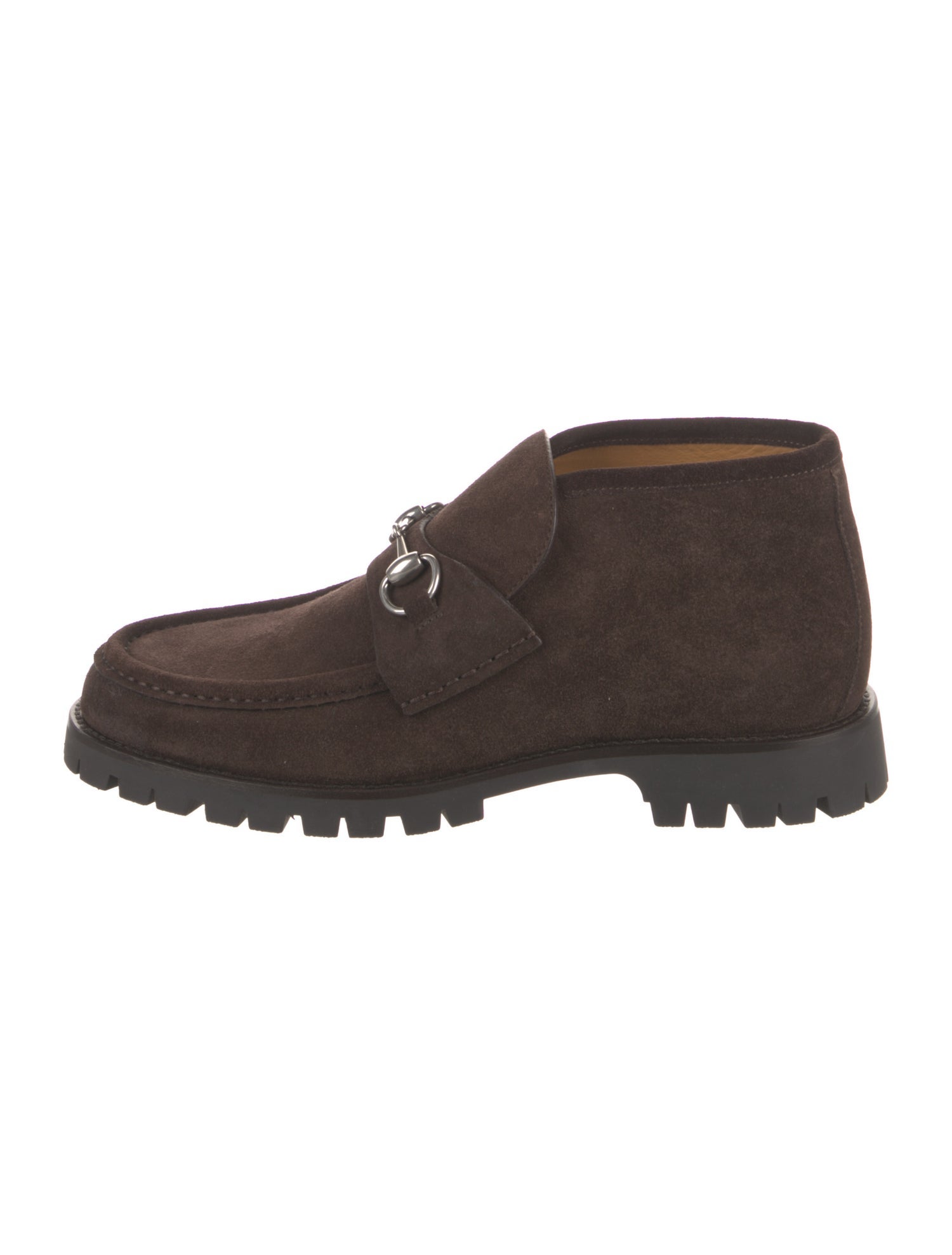 Gucci Horsebit Accent Suede Lace-Up Boots