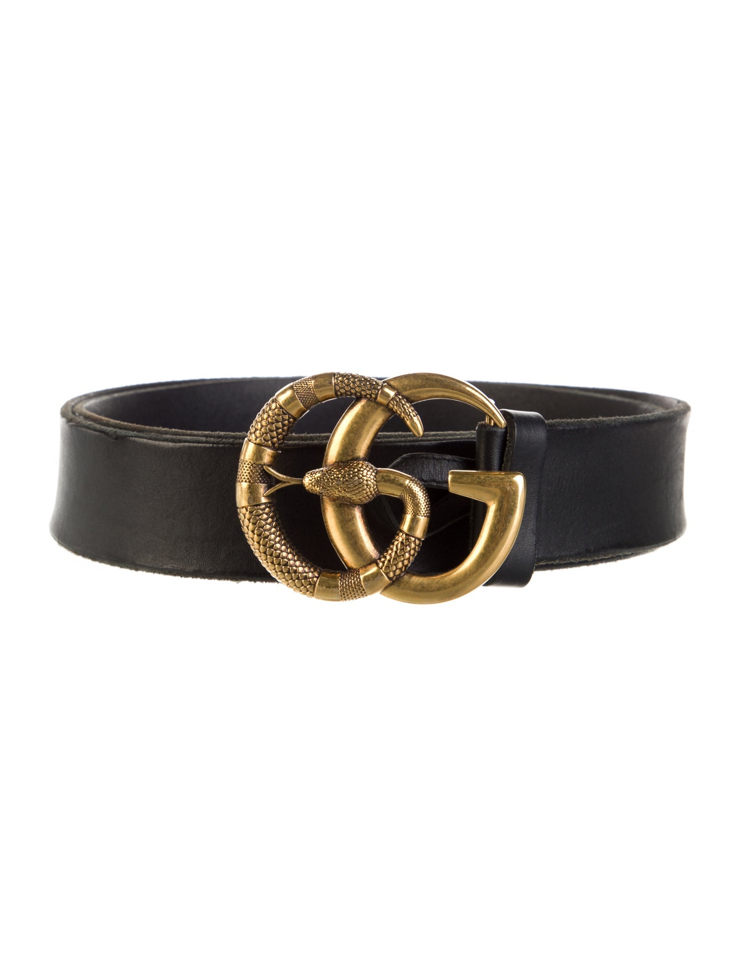 Gucci Double G Logo Leather Belt