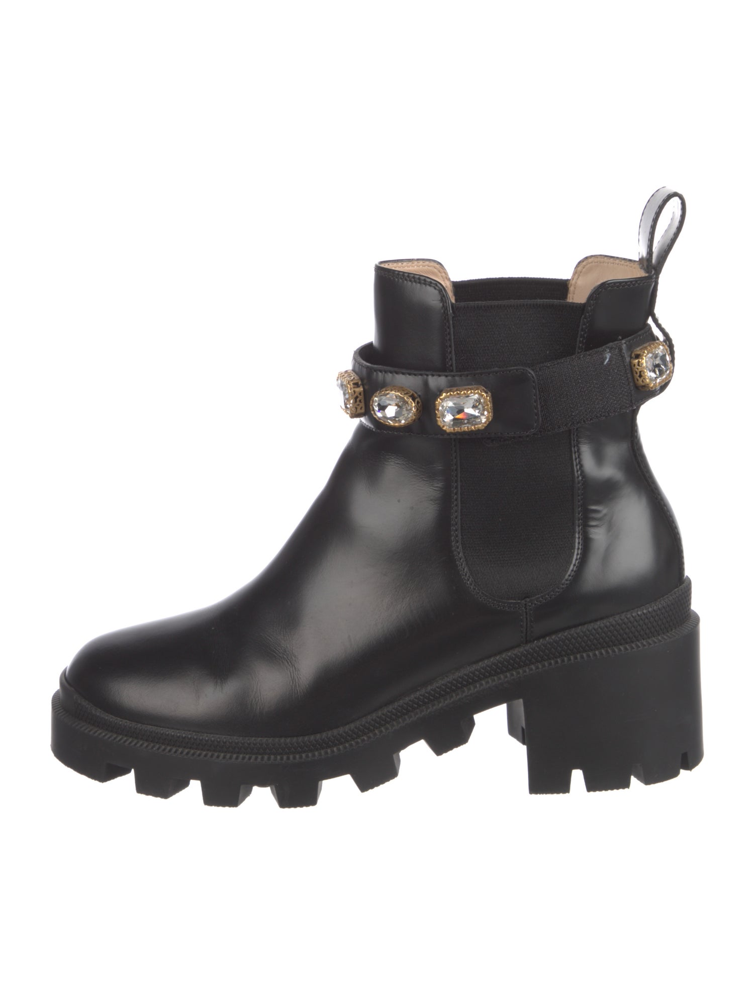 Gucci Double G Logo Leather Lace-Up Boots