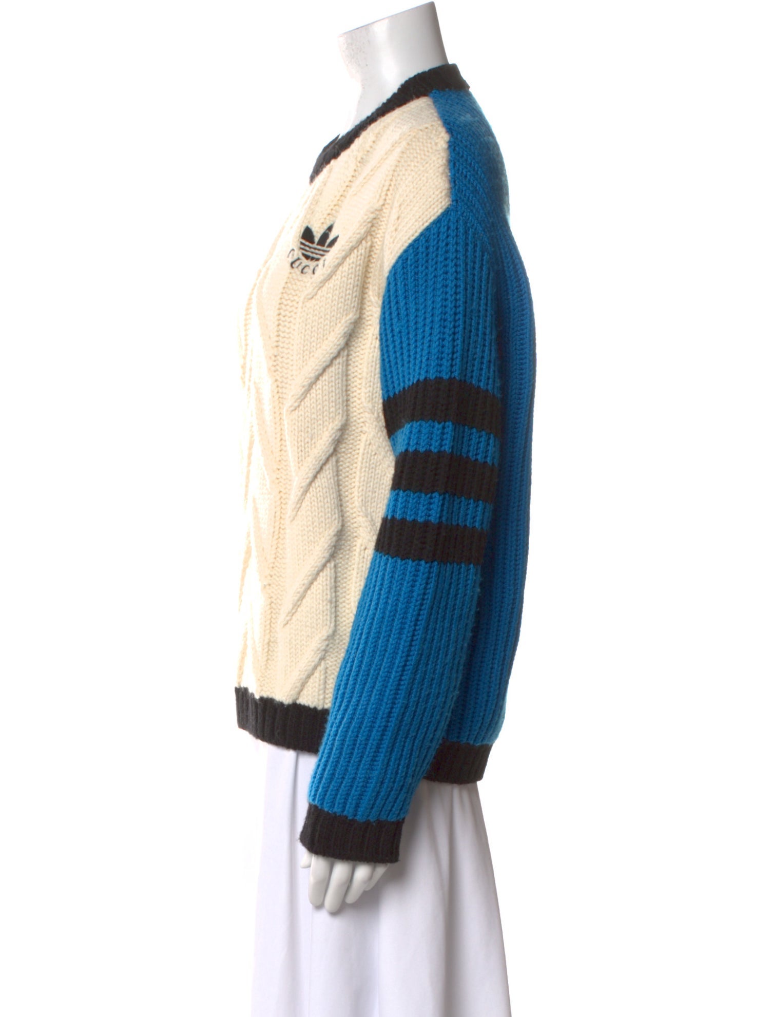 Gucci x Adidas Wool Colorblock Pattern Sweater w/ Tags