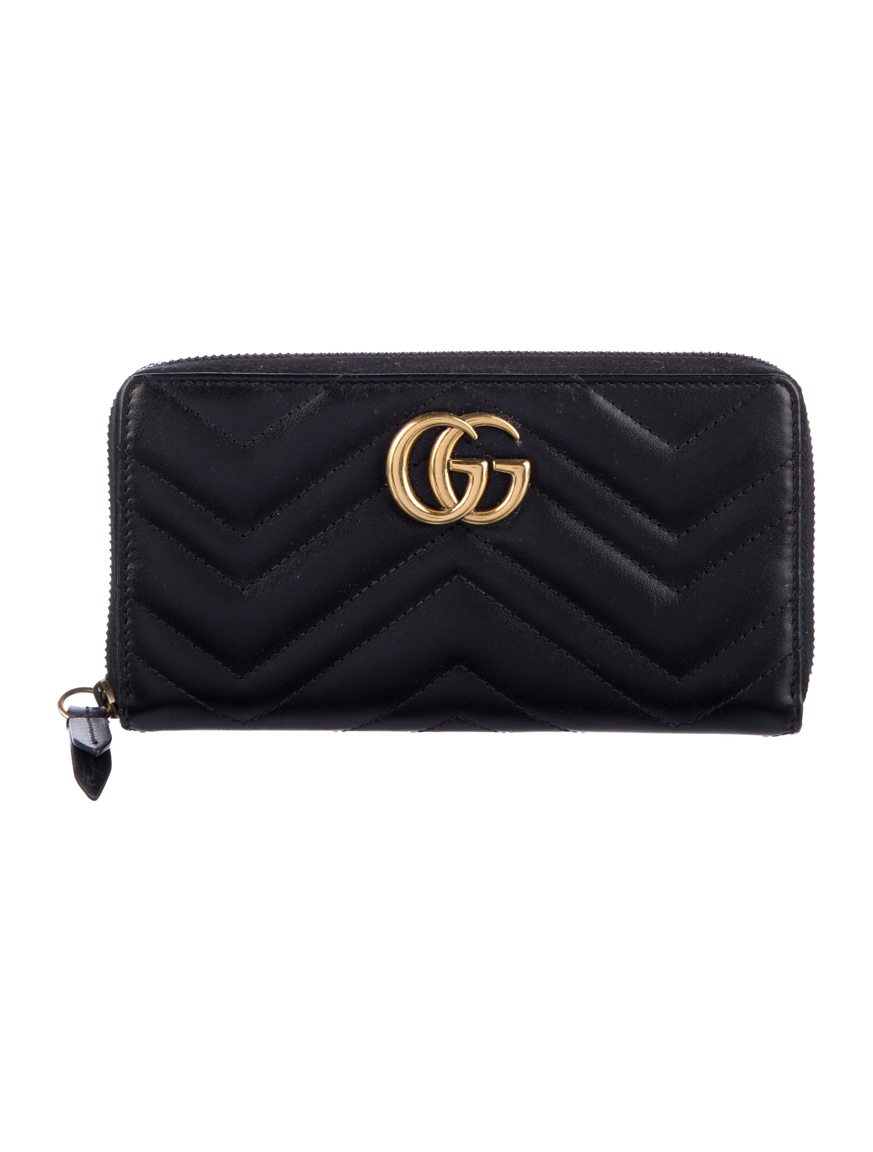 Gucci GG Marmont Matelassé Leather Continental Double G Logo Continental Wallet