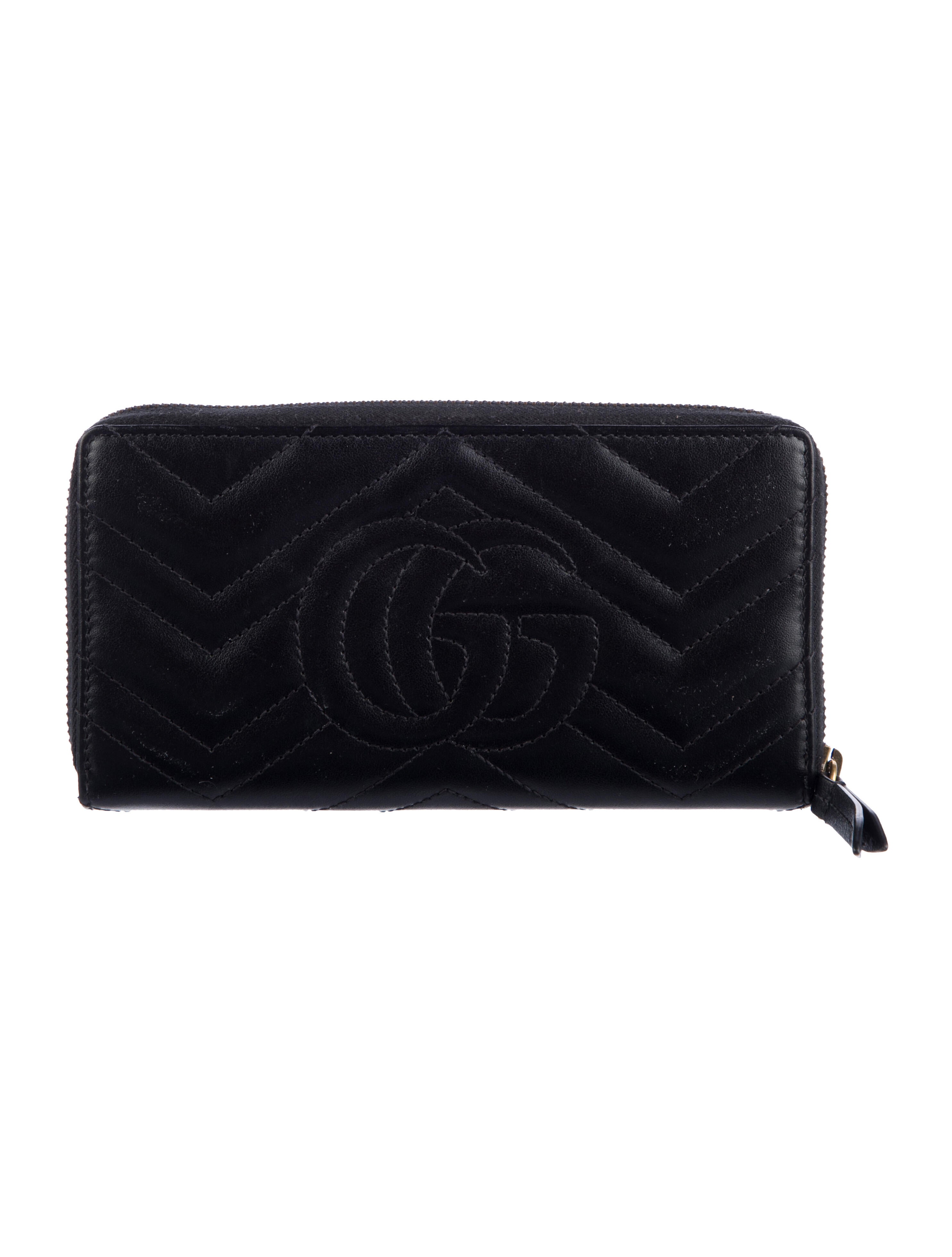 Gucci GG Marmont Matelassé Leather Continental Double G Logo Continental Wallet