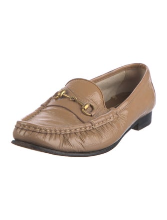 Gucci Horsebit Accent Patent Leather Loafers