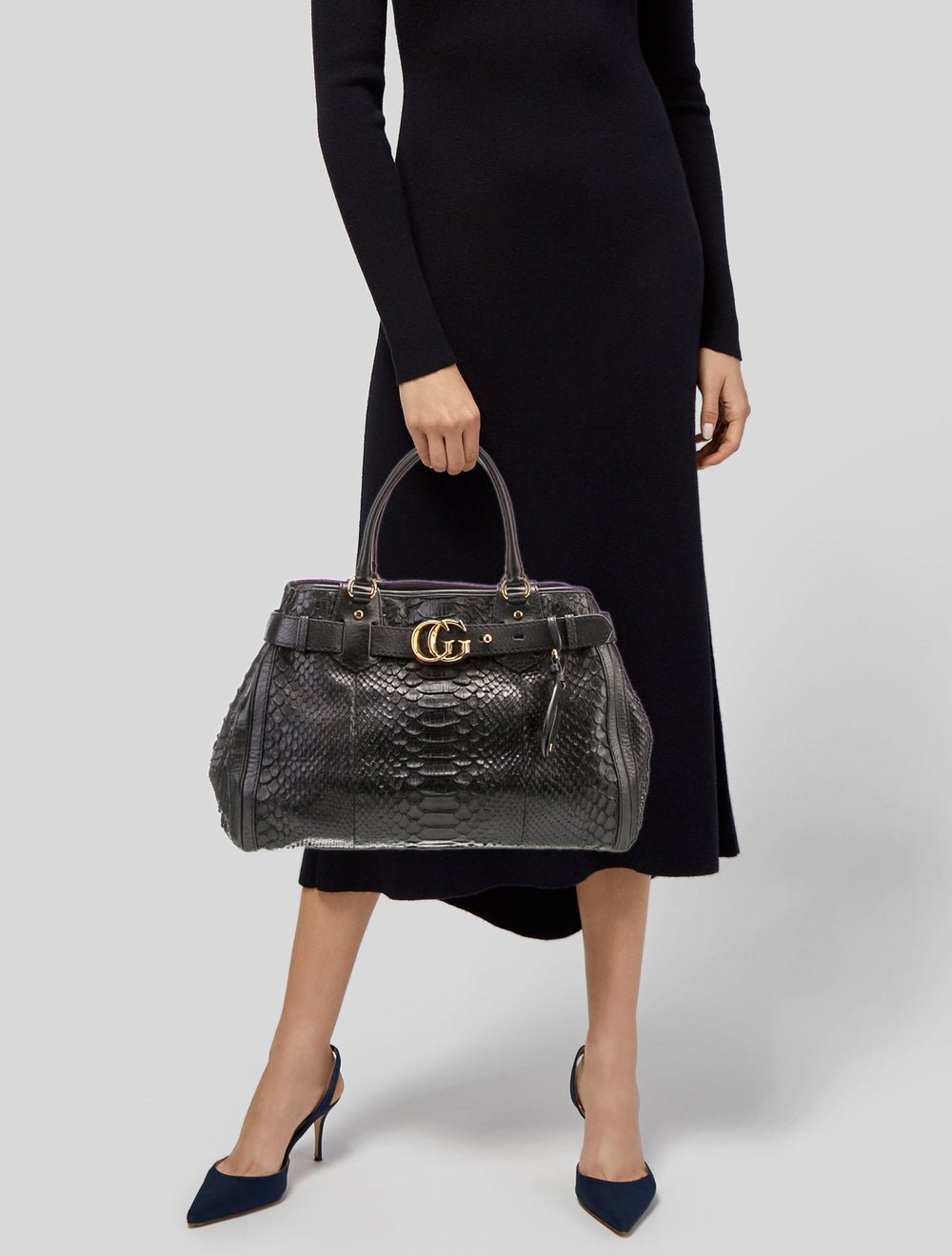 Gucci Weekender Bag Black Python Running GG Logo … - image 2