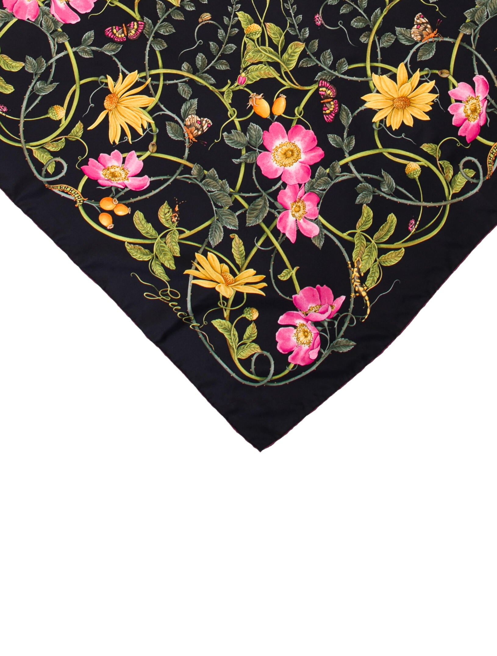 Gucci Silk Blooms Print Scarf
