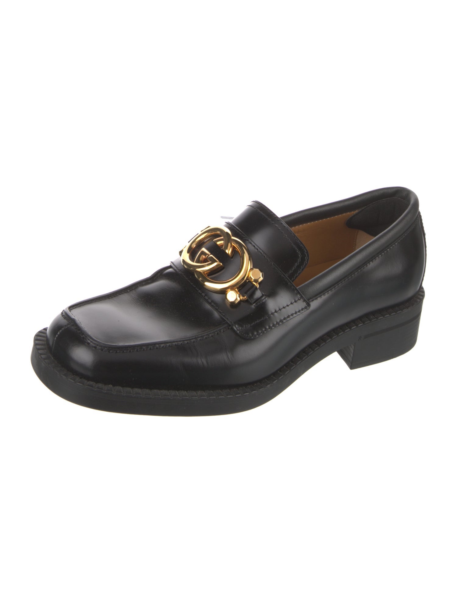 Gucci Interlocking G Logo Leather Dress Loafers