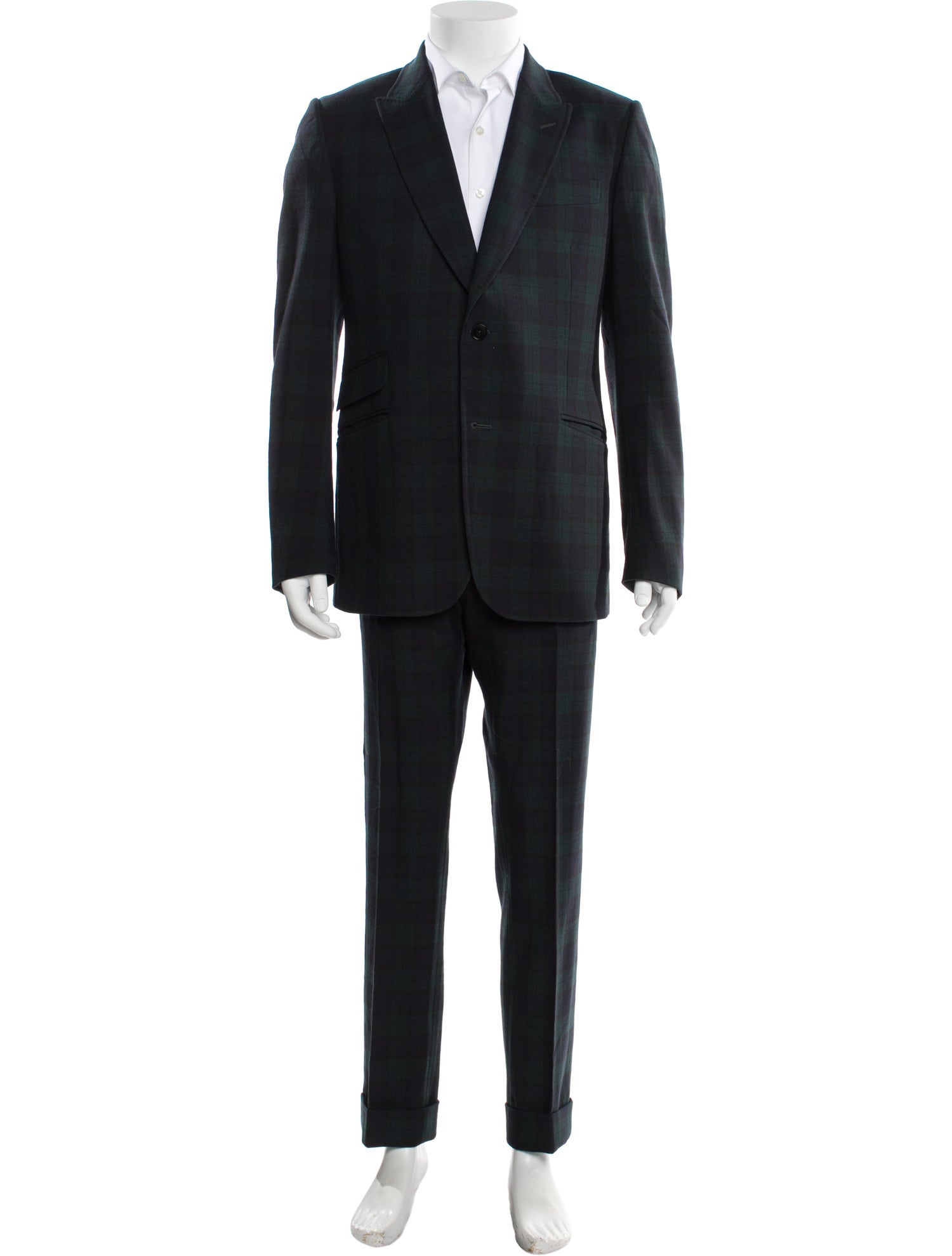 Gucci Wool Plaid Print Two-Piece Blazer