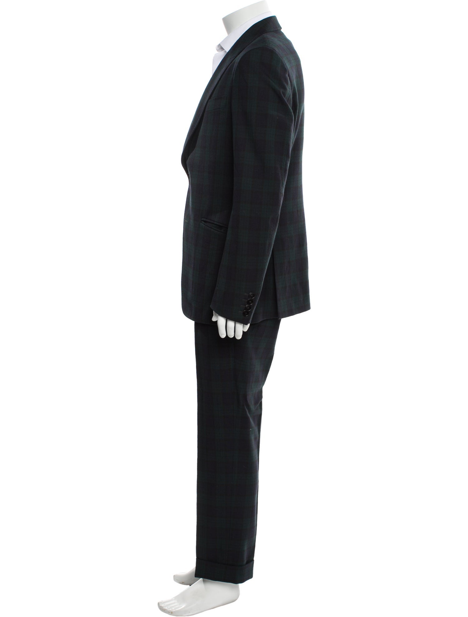 Gucci Wool Plaid Print Two-Piece Blazer