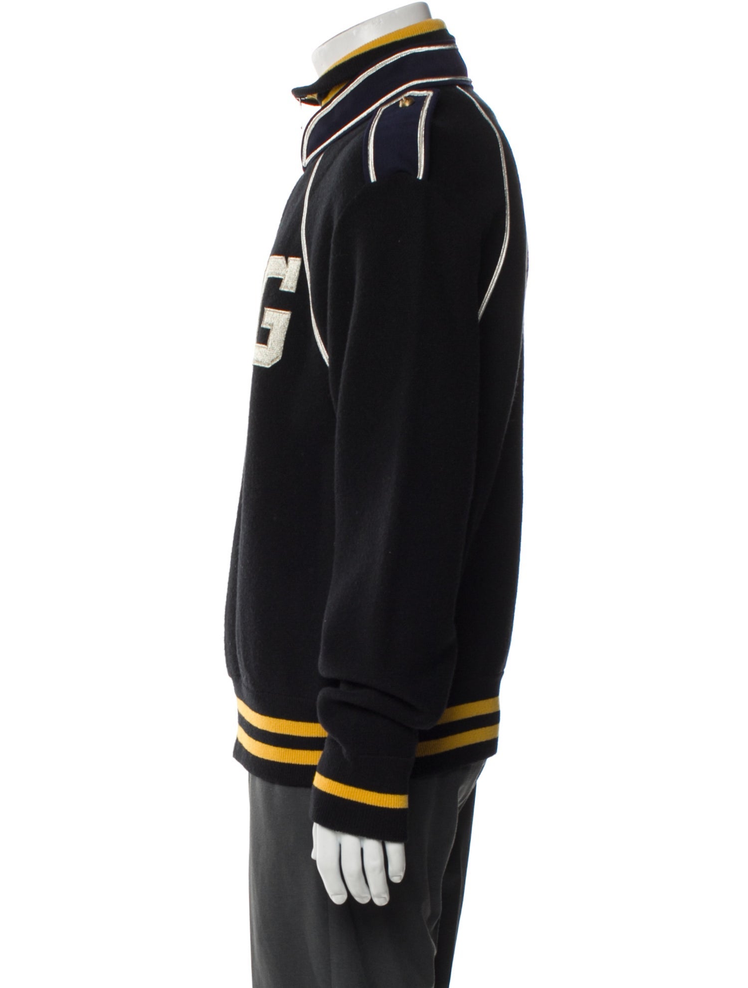 Gucci Bee Accent Wool Varsity Jacket