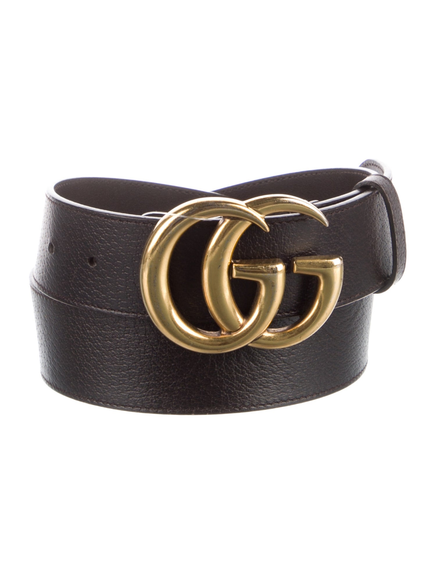 Gucci Double G Logo Leather Belt