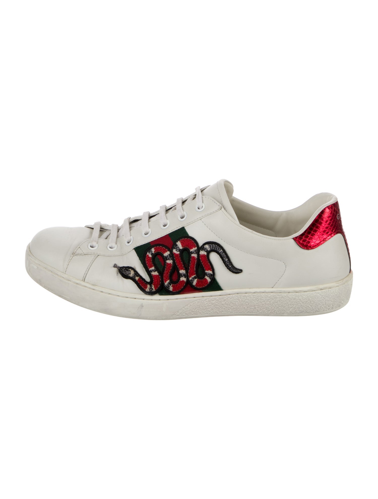 Gucci Web Accent Leather Sneakers