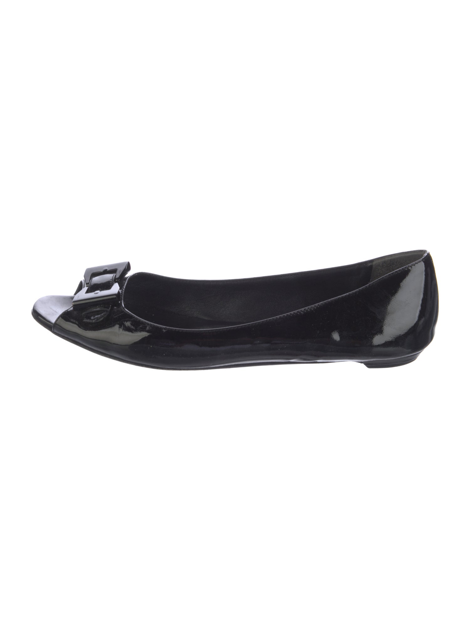 Gucci Patent Leather Bow Accents Flats