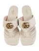 Gucci Double G Logo Leather Slides