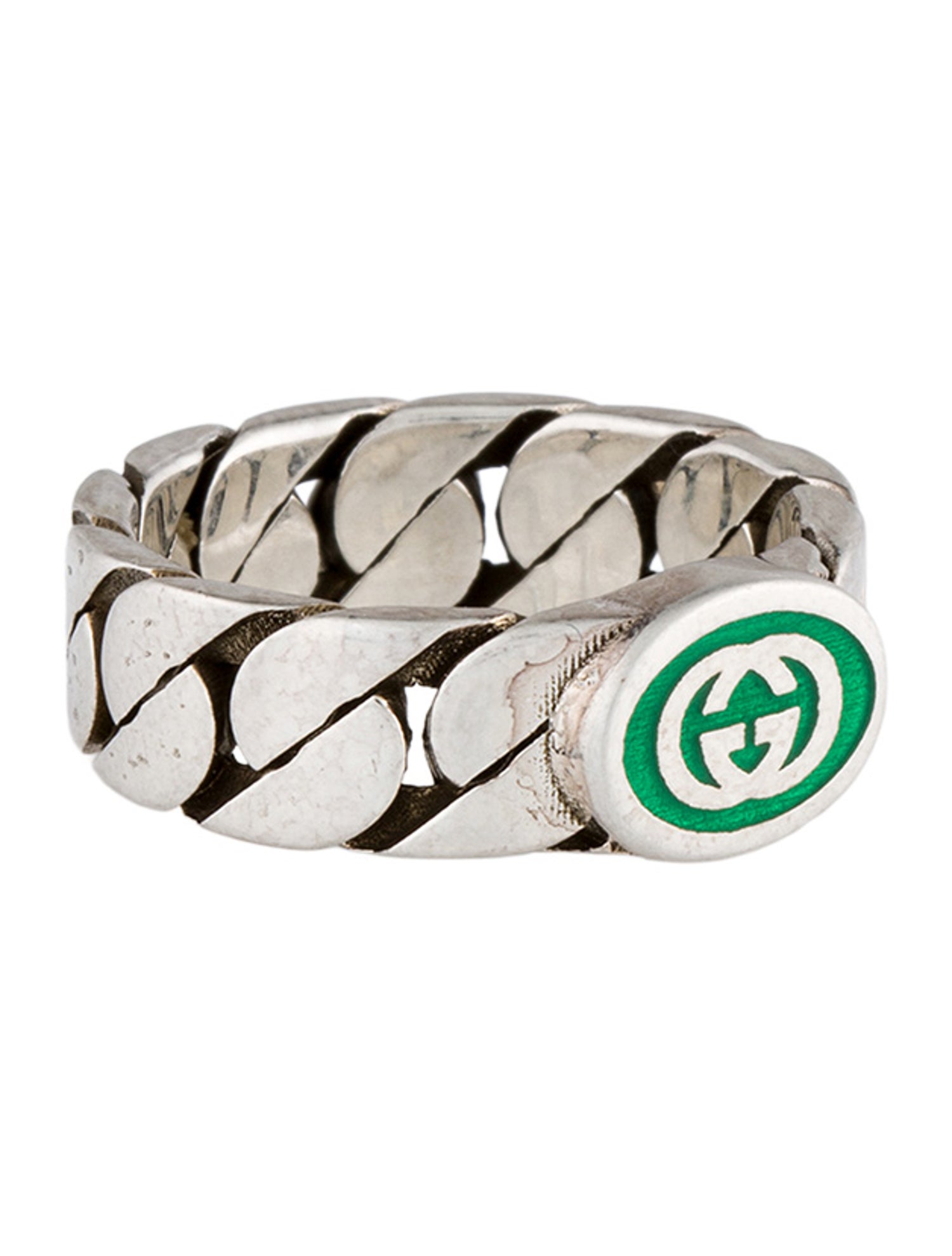 Gucci Enamel GG Link Ring
